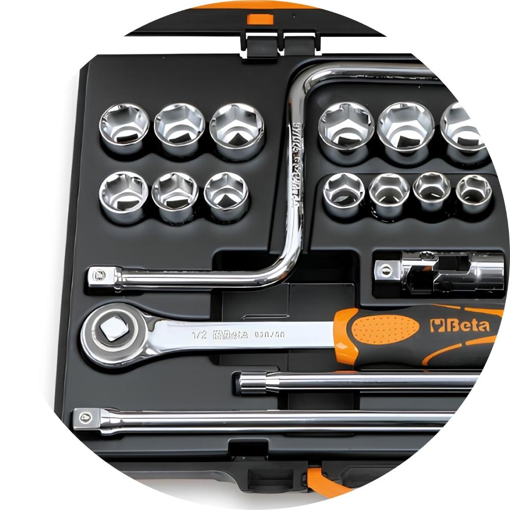 Jogo de Soquetes Estriados 1/2'' com Acessórios Catraca Chave Manivela 920B/C21 Beta - 4