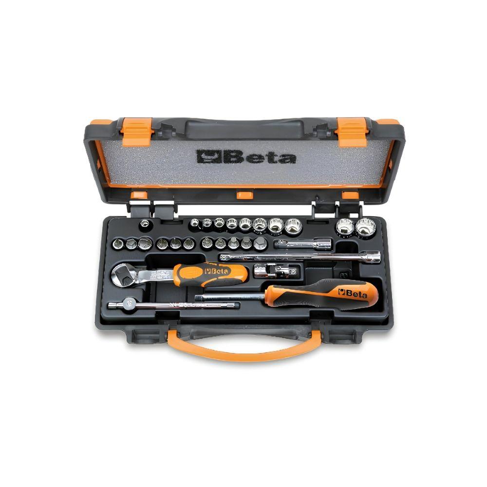 Jogo de Soquetes Estriados 28 Peças com Catraca e Acessórios 1/4'' 900MB/C28 Beta - 1