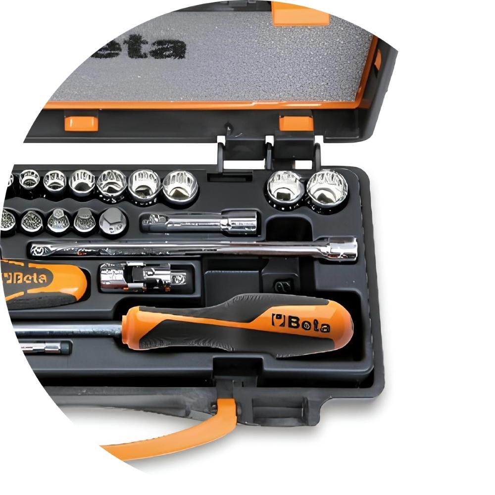 Jogo de Soquetes Estriados 28 Peças com Catraca e Acessórios 1/4'' 900MB/C28 Beta - 3