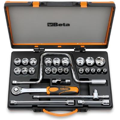 Jogo de Soquetes Estriados 1/2'' com Acessórios Catraca Chave Manivela 920B/C21X Beta