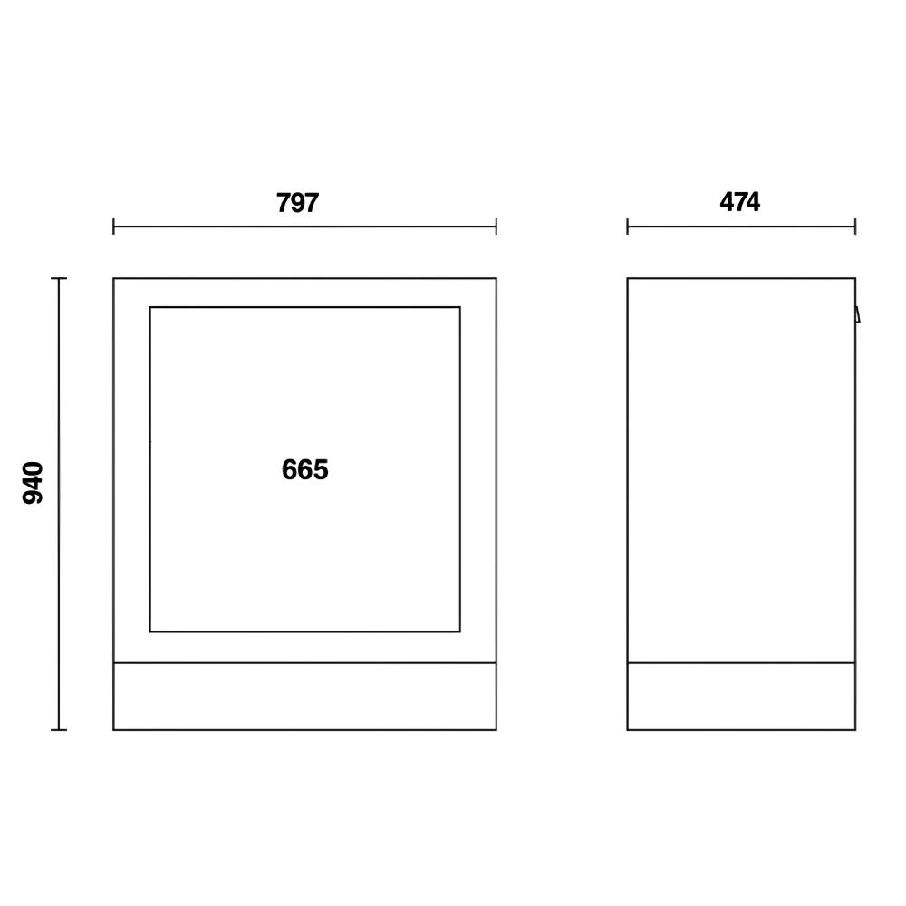 Módulo Fixo Lixeira de Resíduos com 2 Compartimento Removíveis C55SC Beta - 3