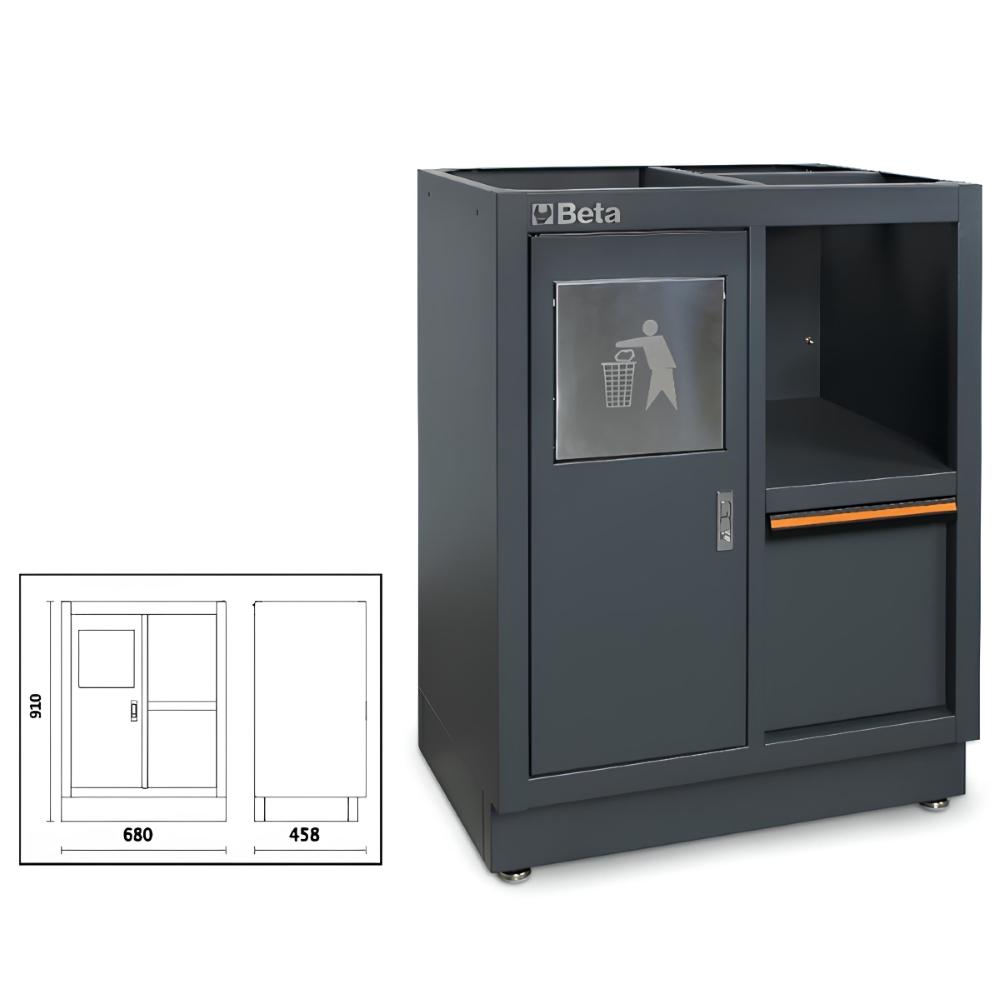 Módulo de Serviço Fixo 7 Gavetas Fechadura Central Pés Ajustáveis e Lixeira Embutida C45PRO MS Beta - 2