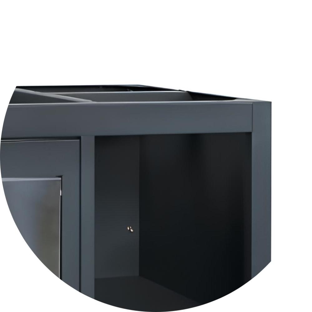 Módulo de Serviço Fixo 7 Gavetas Fechadura Central Pés Ajustáveis e Lixeira Embutida C45PRO MS Beta - 10