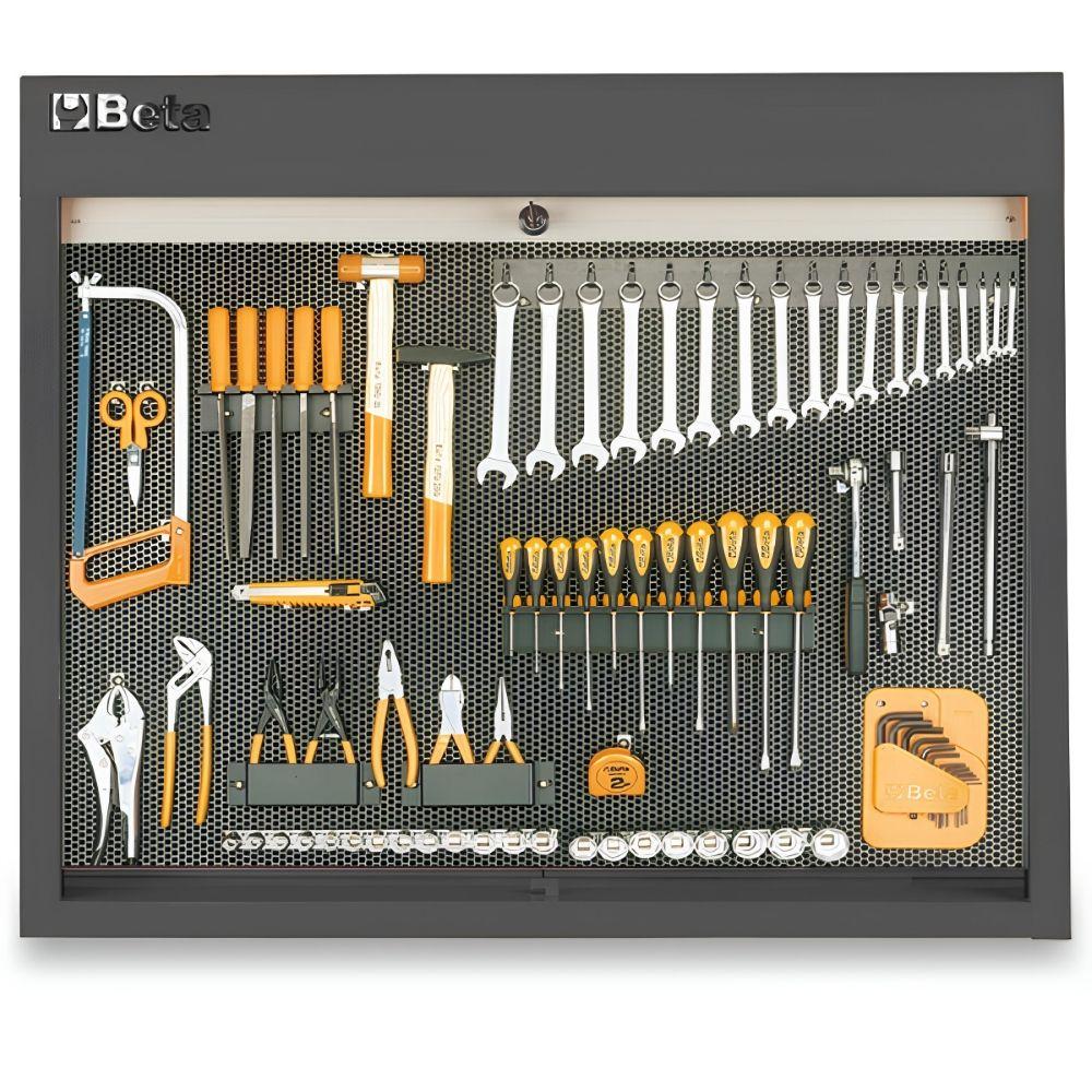 Painel de Ferramentas para Oficina Cinza com Persiana com Trava 1,36 Metros C58P-G Beta - 1