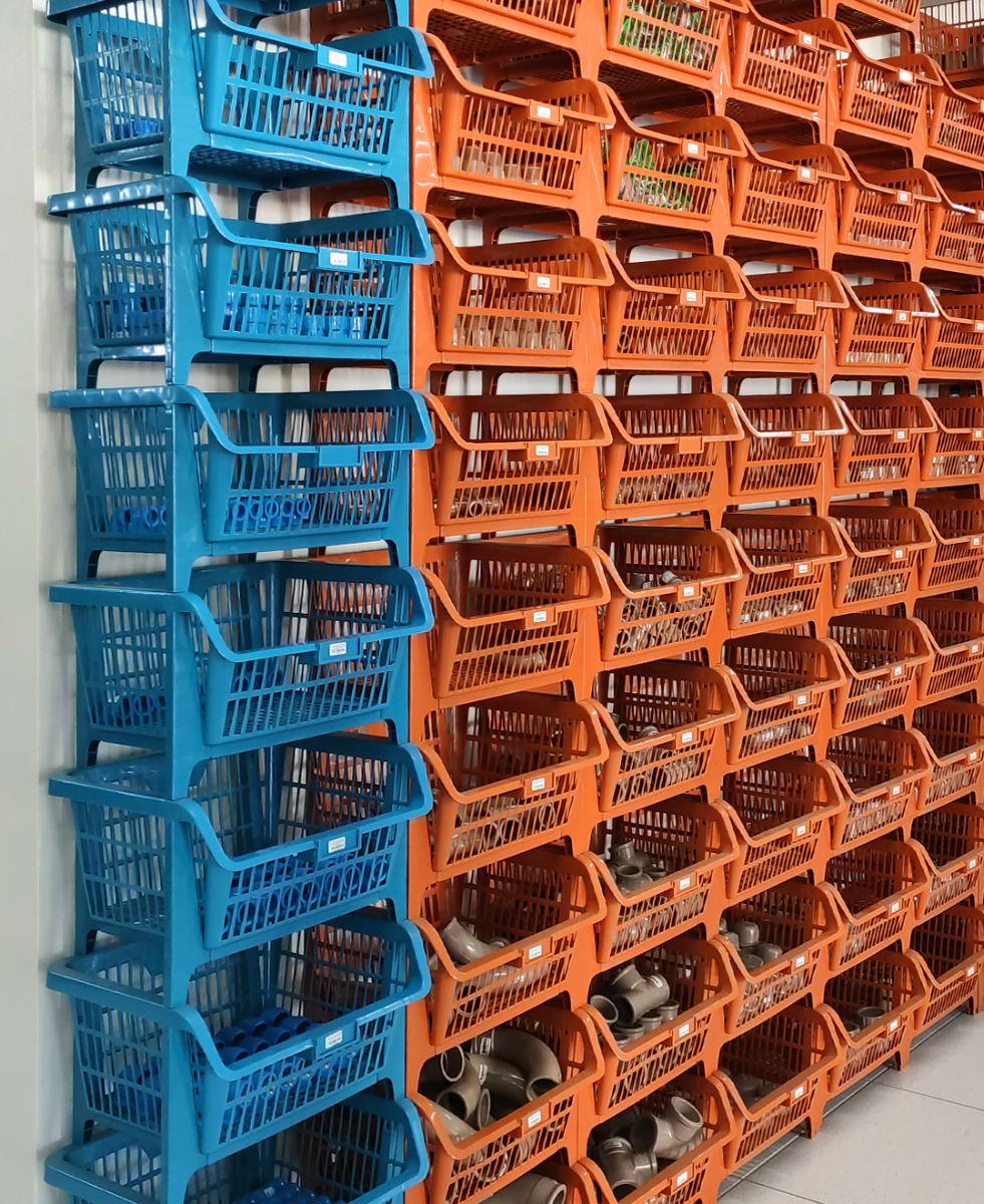 Cesto Expositor Empilhável Azul Kit com 10 Presto - 3