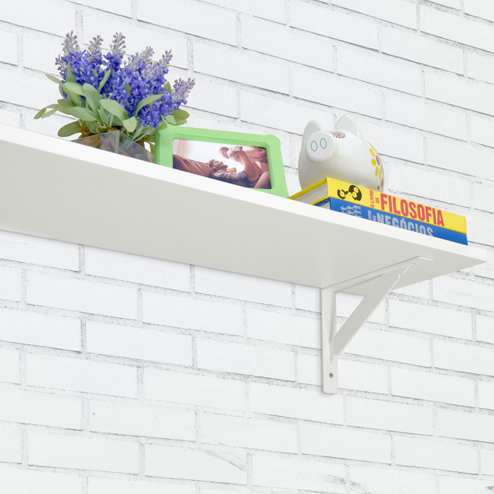 Cantoneira Mão Francesa Branca New 40 cm Reforçada Presto para Estante - 3