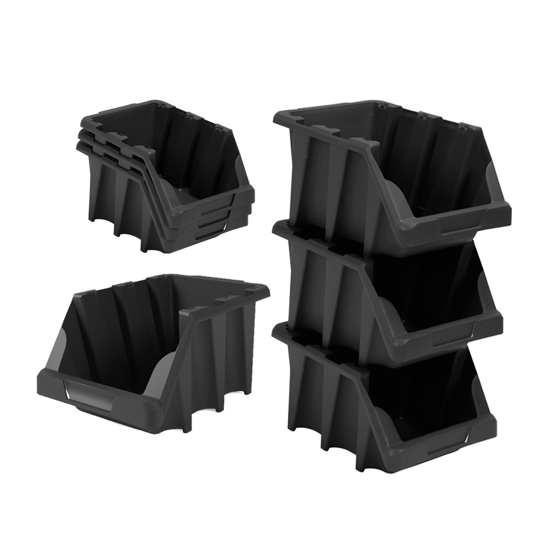 Gaveta Plástica Prática N7 Preto Empilhável 6x2 Presto - 3