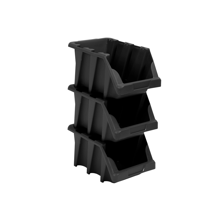 Gaveta Plástica Prática N7 Preto Empilhável 6x2 Presto - 4