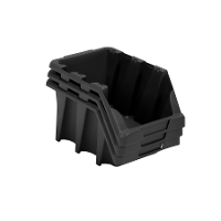 Gaveta Plástica Prática N7 Preto Empilhável 6x2 Presto - 2