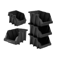 Gaveta Plástica Prática N7 Preto Empilhável 6x2 Presto - 3