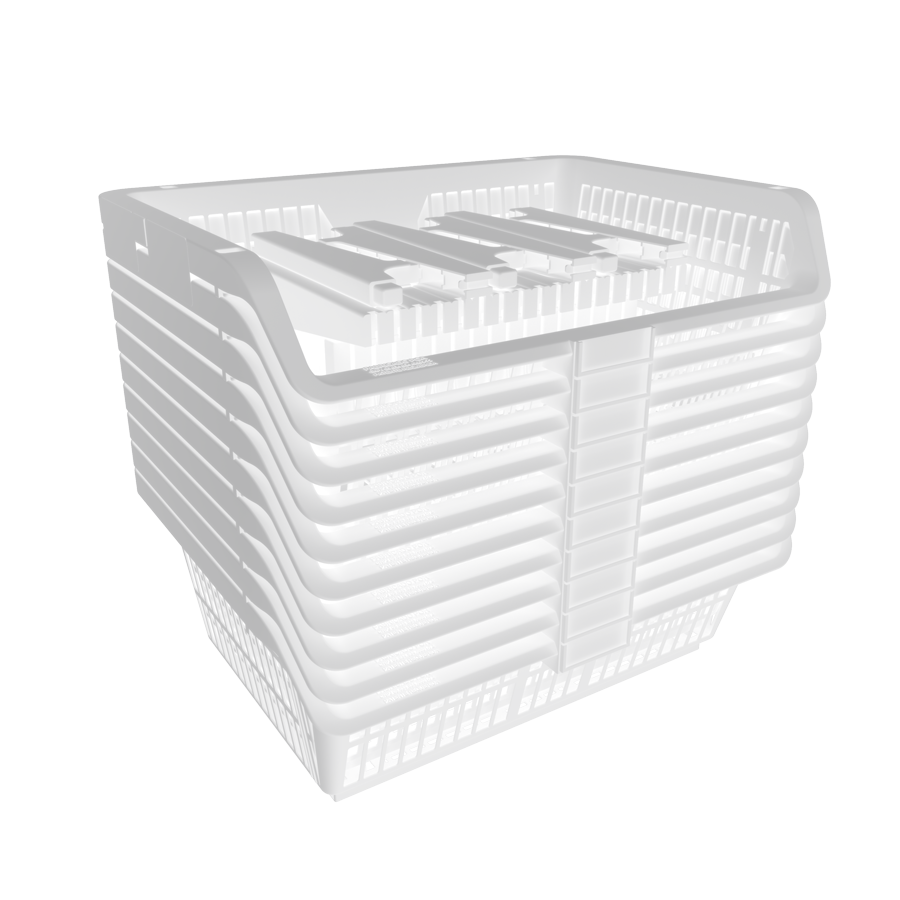 Cesto Expositor Médio Empilhável Branco Presto - 2