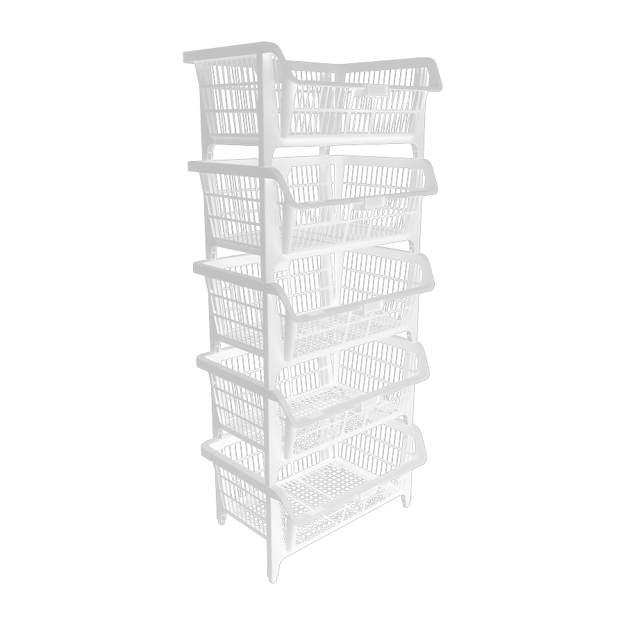 Cesto Expositor Médio Empilhável Branco Presto - 3