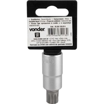 Soquete Multidentado Encaixe 1/2'' 14mm Curto CRV Vonder