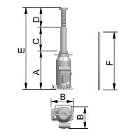 Macaco Garrafa 10 T Hidráulico MT10V Bovenau - 2