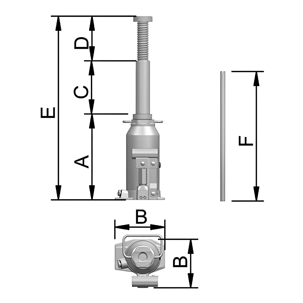 Macaco Garrafa 8 T Hidráulico MT8I Bovenau - 1