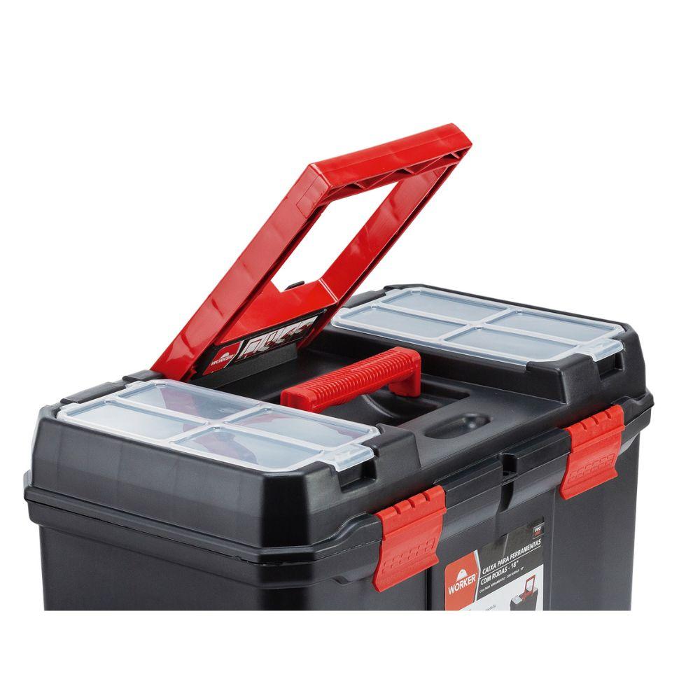 Caixa Plástica Para Ferramentas 18'' Com Rodas Worker - 10