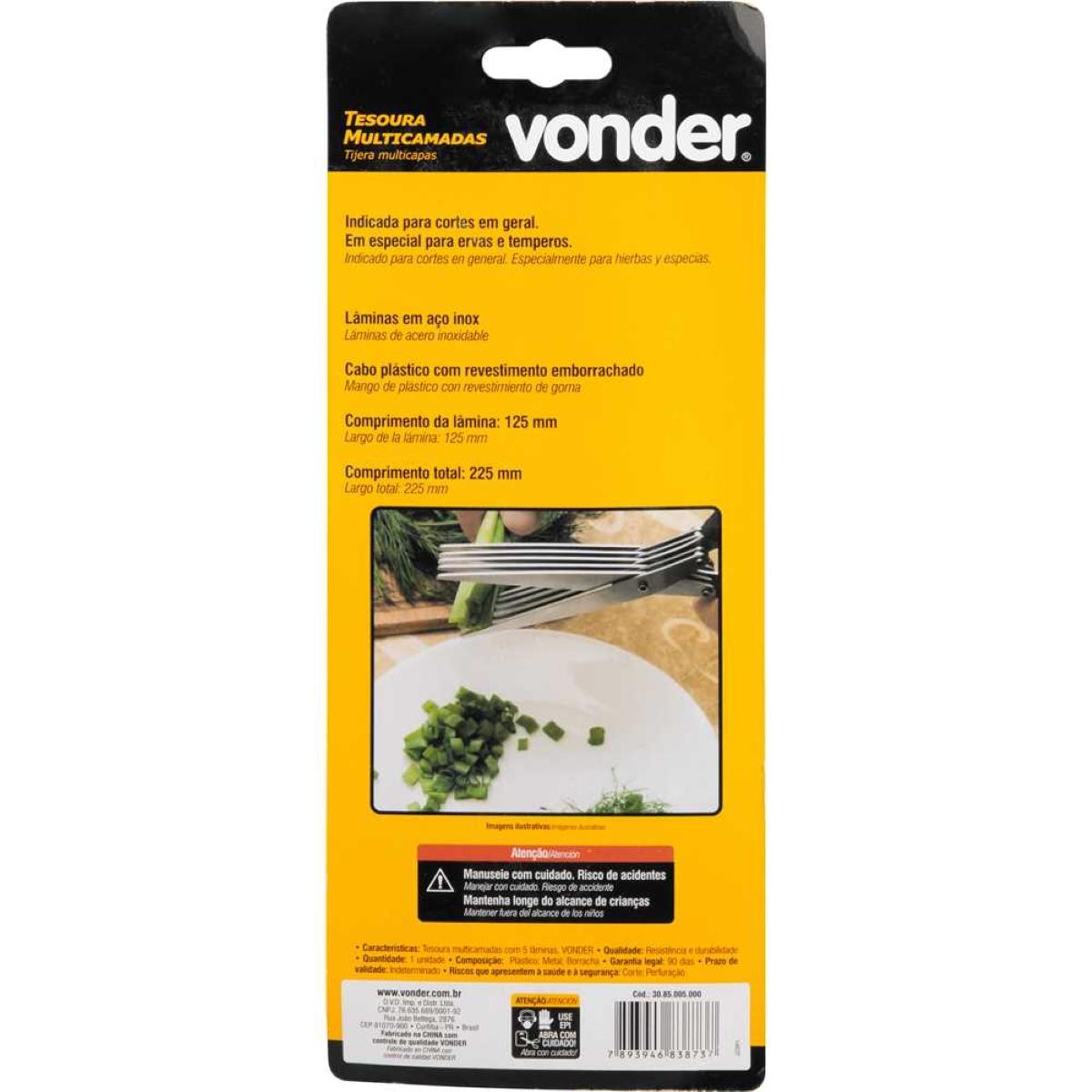 Tesoura Multicamadas 5 Laminas Vonder - 7