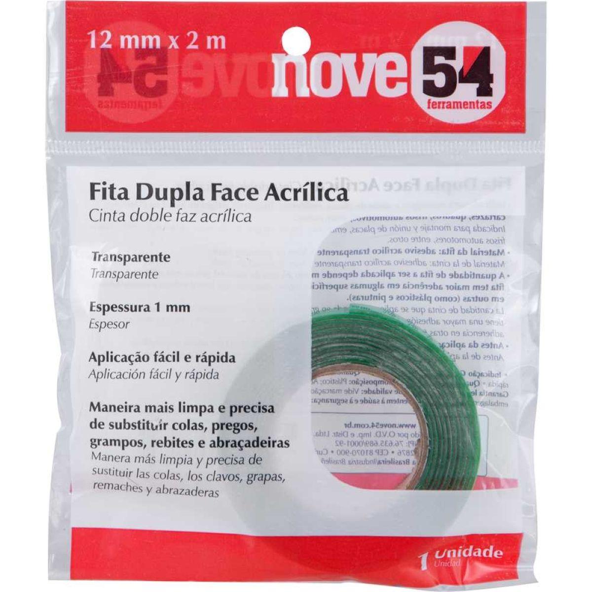 Fita Dupla Face 12mm 2 Metros Acrílica Nove54 - 6
