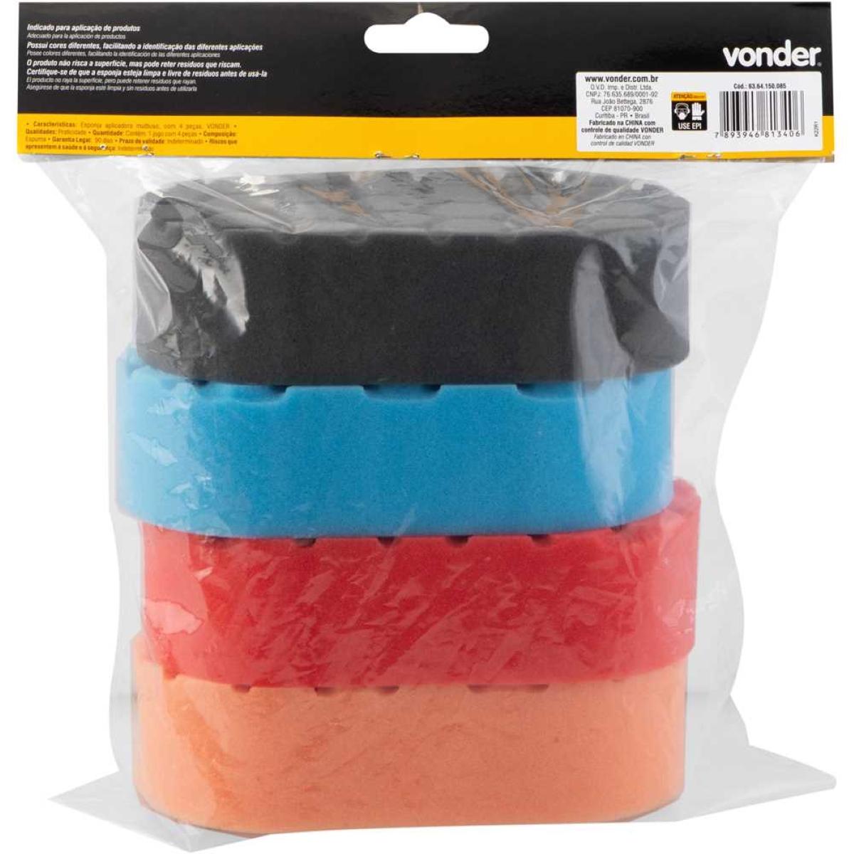 Jogo Esponja Aplicadora Multiuso Com 4 Peças Vonder - 4