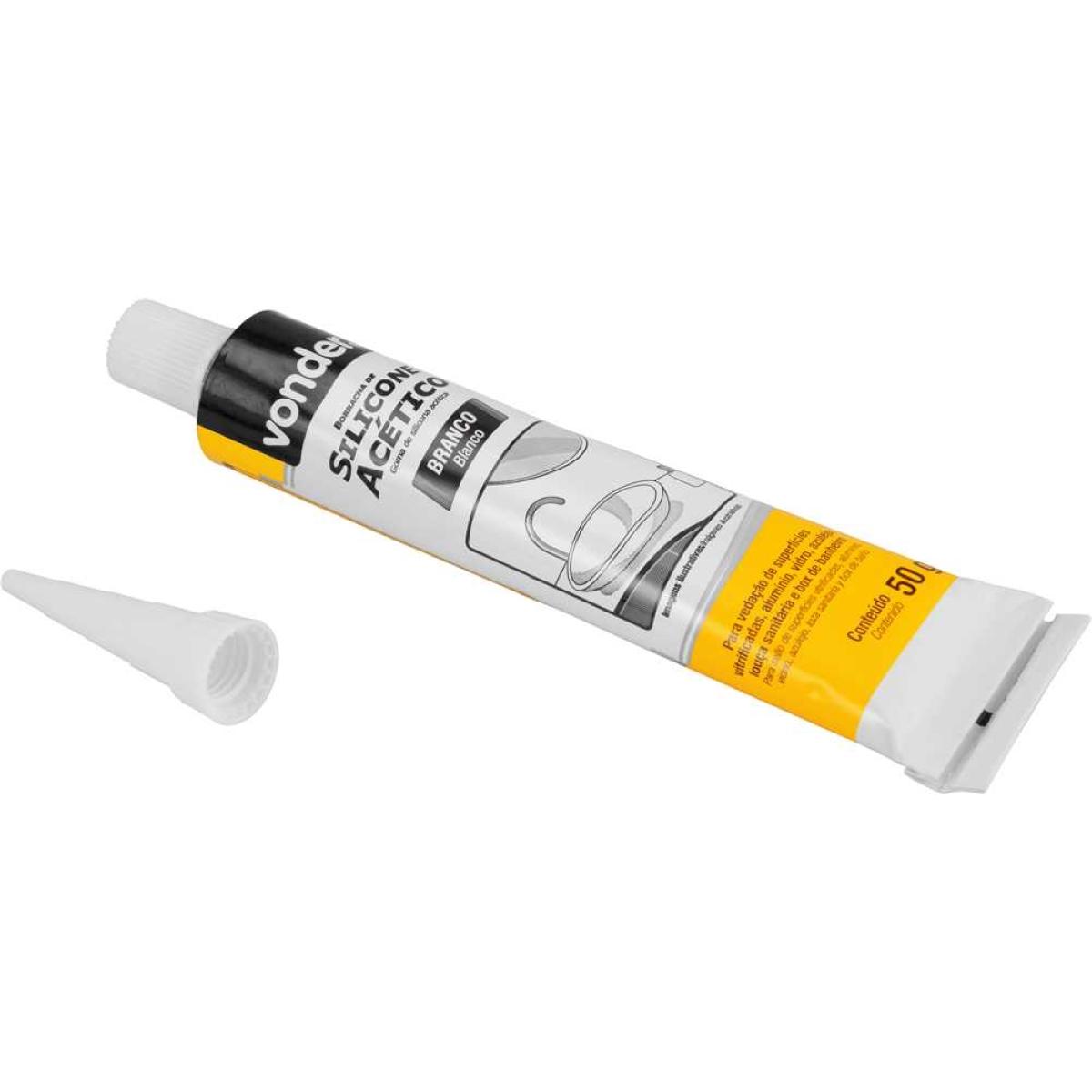 Borracha Silicone Branco 50G Acético Tubete Vonder - 2