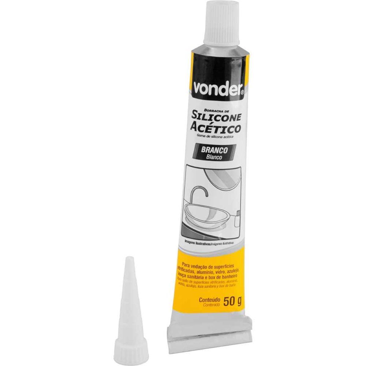 Borracha Silicone Branco 50G Acético Tubete Vonder - 5