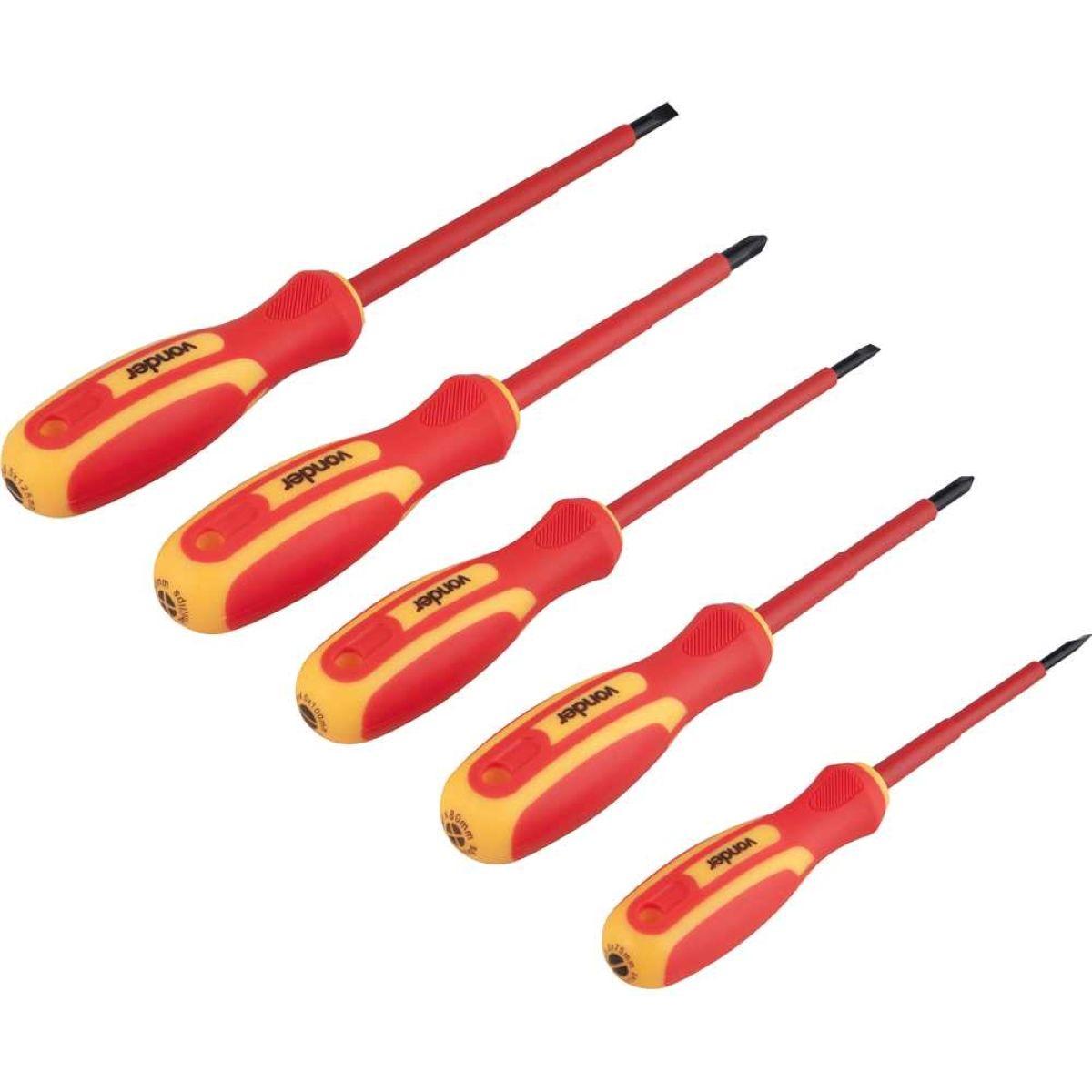 Jogo Chave Fenda/Phillips Isolada 1000V 5pçs LEC60900 Vonder - 2