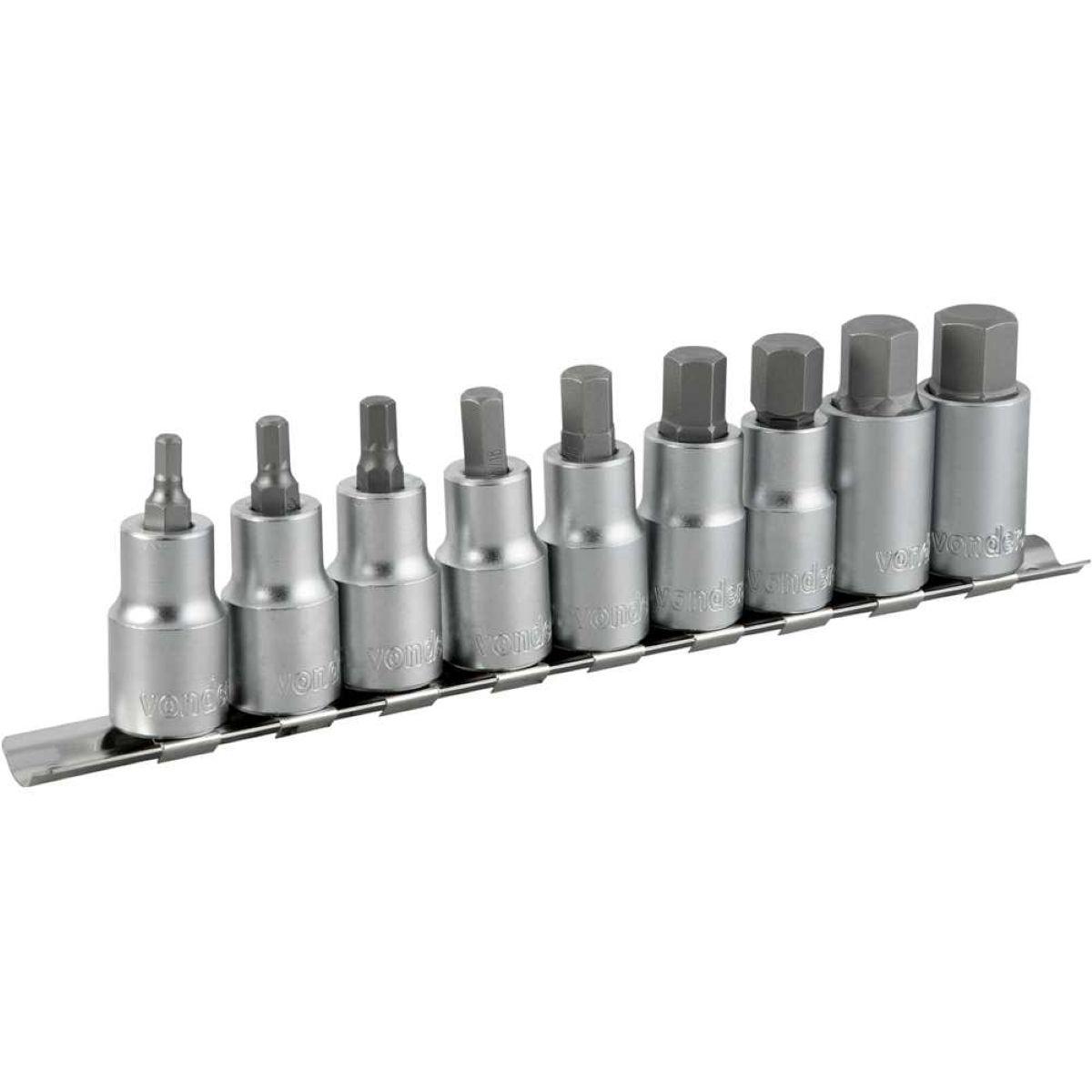 Jogo Soquete Sextavado 1/2'' 3/16-5/8'' Com 9 Pecas Vonder - 1