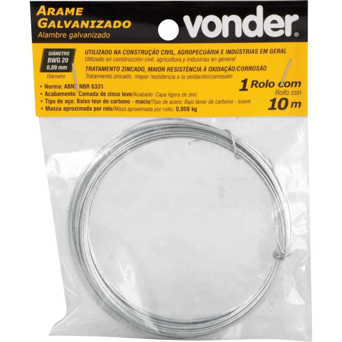 Arame Galvanizado BWG 20 0,89mm Com 10 Metros Vonder - 4