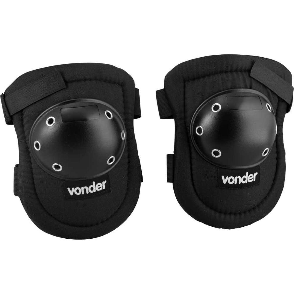 Joelheira De Proteção Com Velcro Preta Vonder - 4