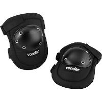 Joelheira De Proteção Com Velcro Preta Vonder - 1