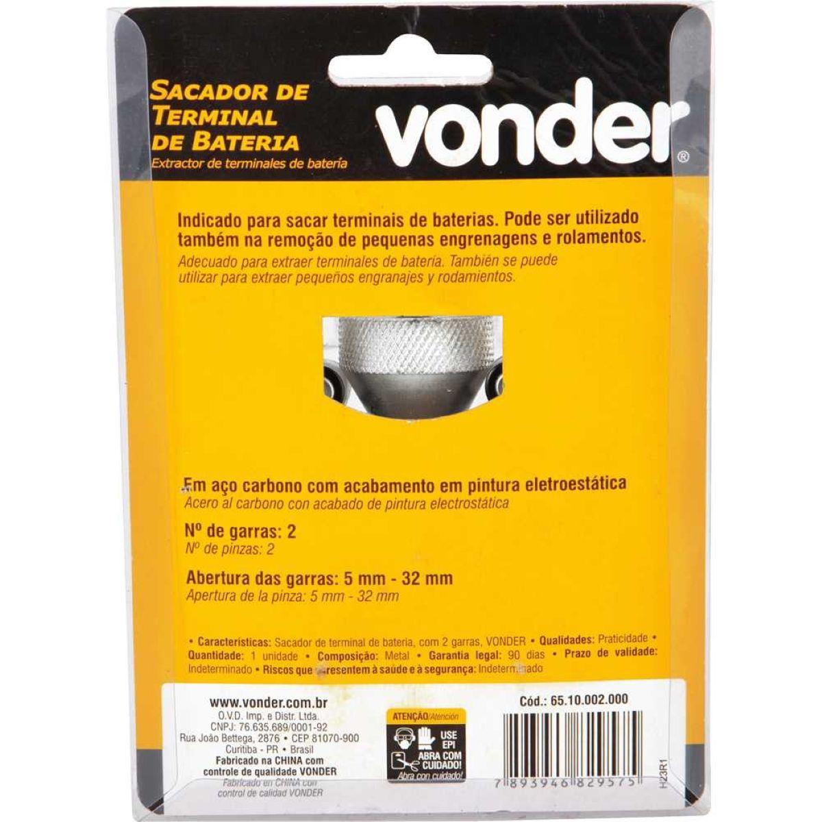 Saca Terminal De Baterias Com 2 Garras Vonder - 7