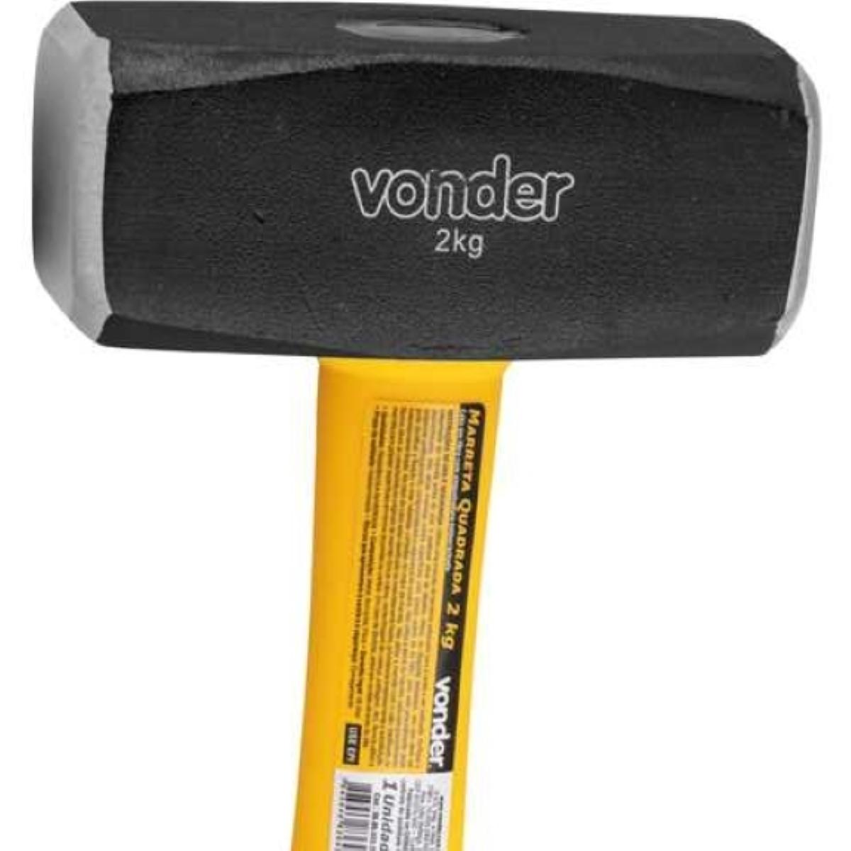 Marreta Quadrada 2,0 Kg Com Cabo Fibra Vonder - 2