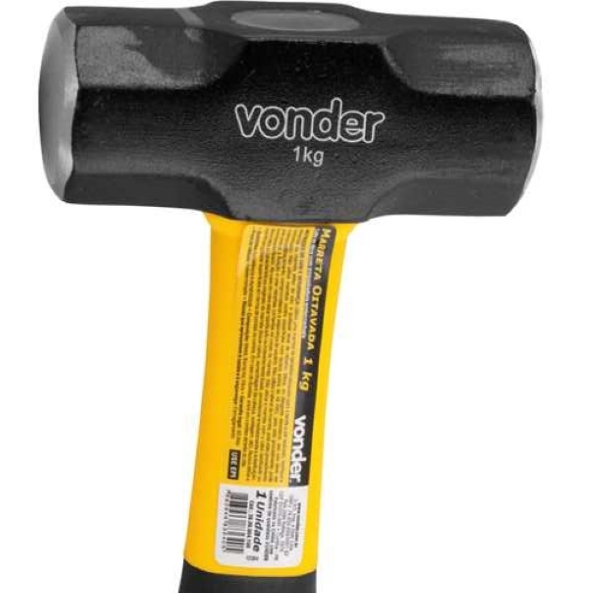 Marreta Oitavada 1,0 Kg Com Cabo Fibra Vonder - 2