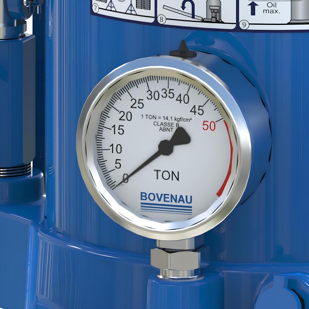 Macaco Garrafa 50 T Hidráulico Com Manômetro MT50 Bovenau - 4