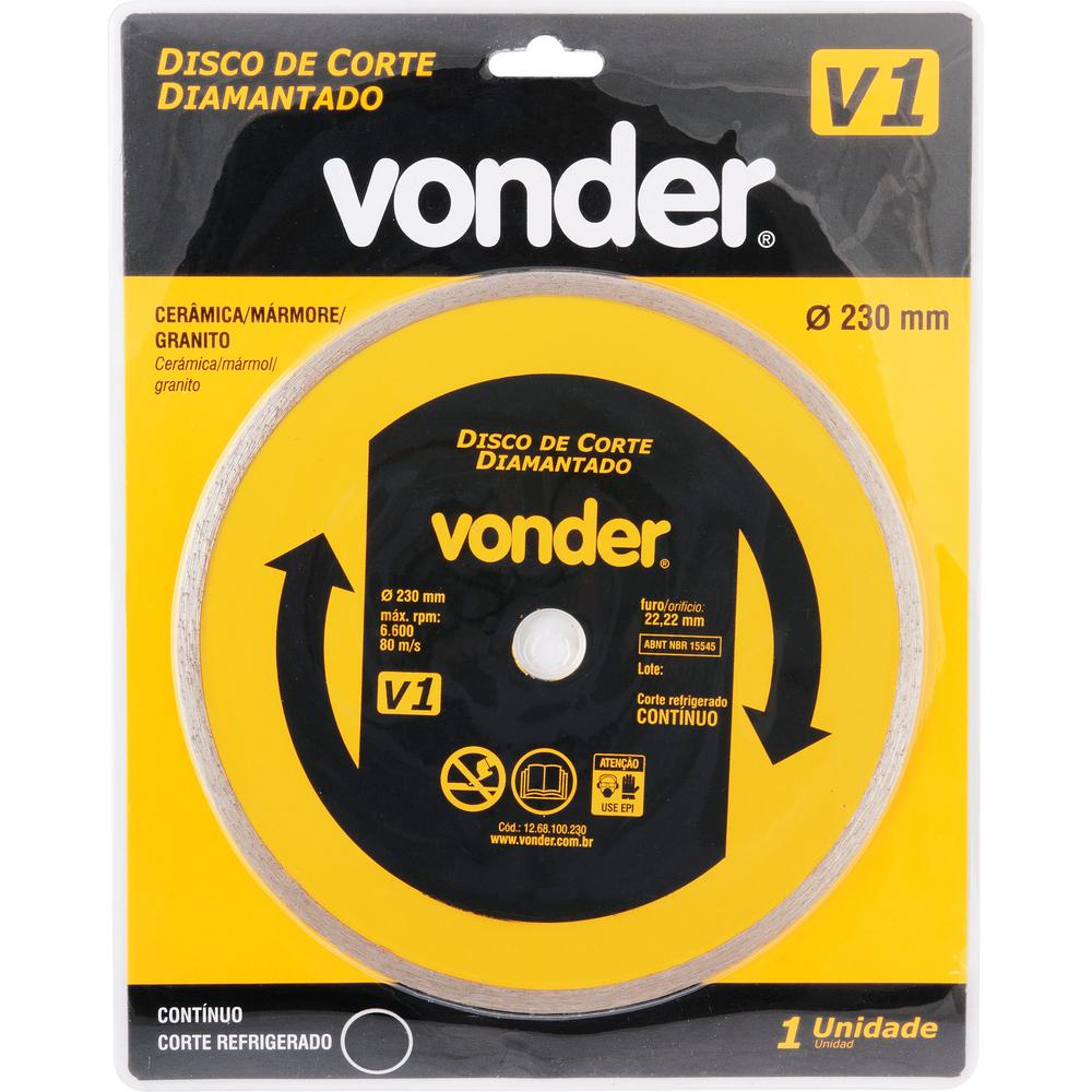 Disco de Corte Diamantado 230mm V1 Furo 22,2mm Vonder - 5