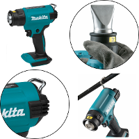 Soprador Termico Sem Fio 18V Portátil 500°C Com 1 Bateria Carregador Tubeiras Maleta DHG180RT Makita