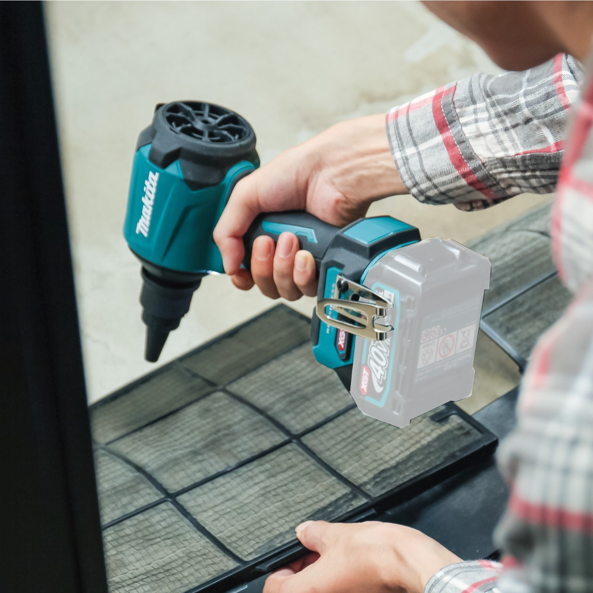 Soprador Inflador Colchão Piscina Balão Boia Sem Fio 40V Max Com Bocais Iluminação AS001GZ Makita - 3