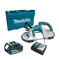 Serra Fita 120Mm Sem Fio 18V Portátil Com 2 Baterias Carregador Maleta Acessórios DPB180RFE Makita - 1