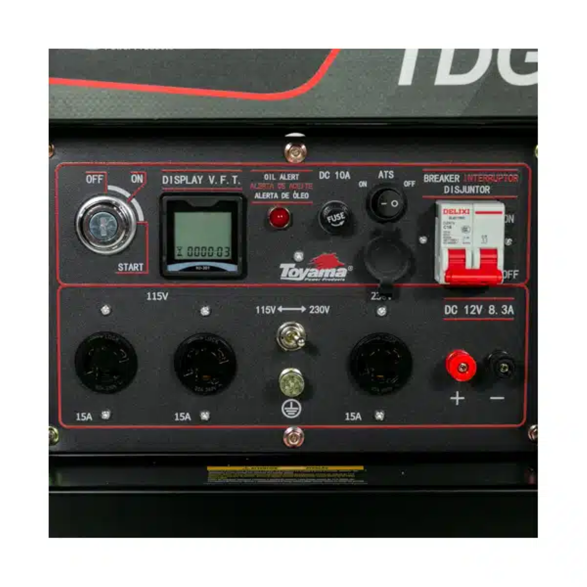 Gerador Diesel 3,3 KVA Monofásico Bivolt 115/230V Partida Elétrica TDG4000EXP Toyama - 5