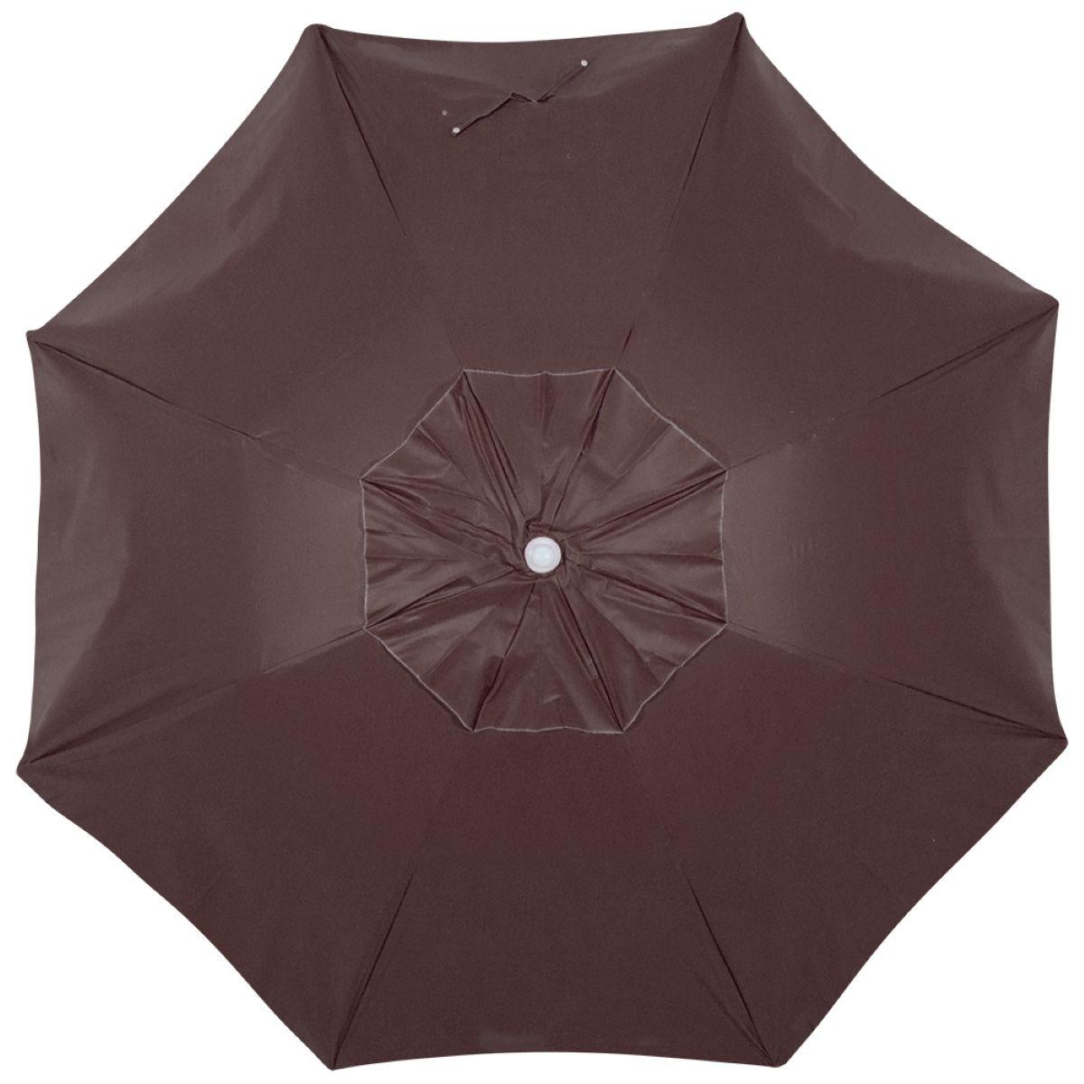 Guarda Sol 2,40 Metros Marrom em Bagum Caiobá Alumínio com Vareta de Fibra Bel - 4