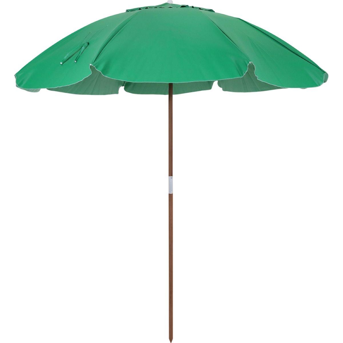 Guarda Sol 2,40 Metros Verde Bandeira em Bagum Caiobá e Alumínio com Vareta de Fibra Bel - 1