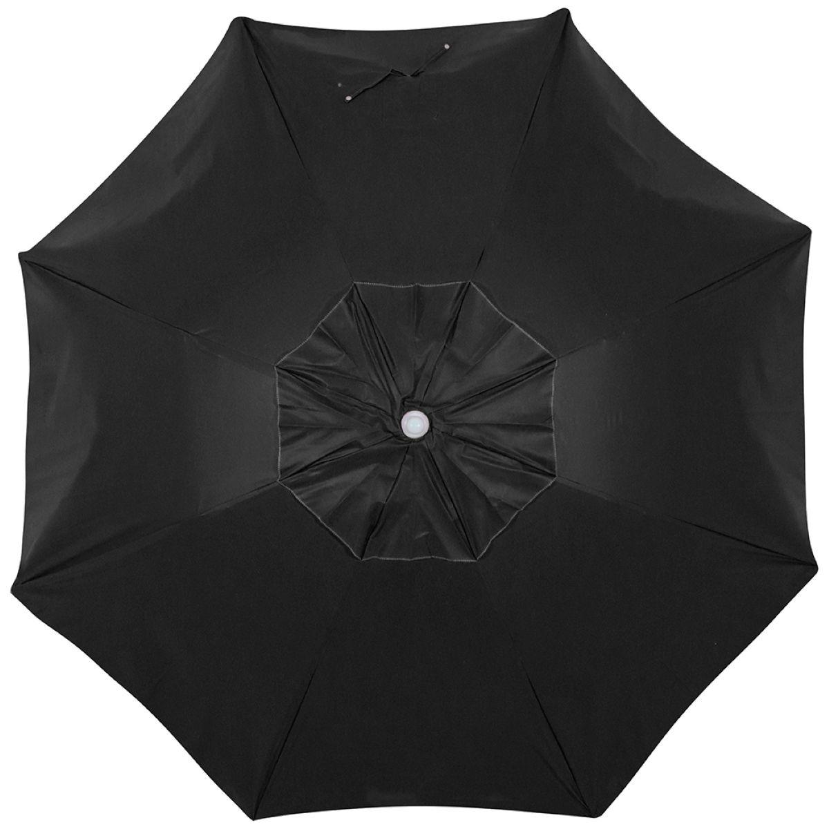 Guarda Sol 2,40 Metros Preto em Bagum Caiobá e Alumínio com Vareta de Fibra Bel - 4