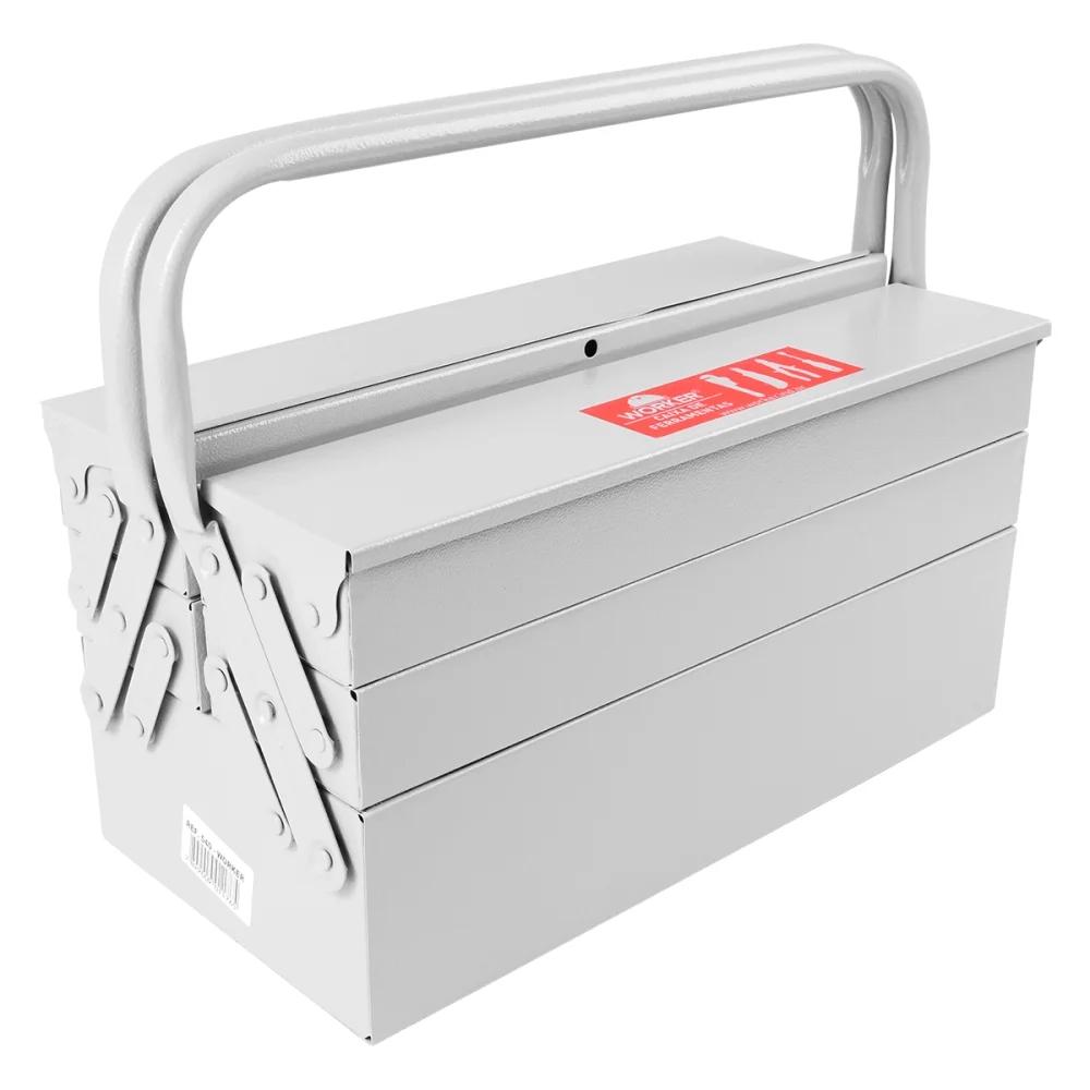 Caixa Metálica p/ Ferramentas 40X20X21Cm 5 Gavetas Worker - 4
