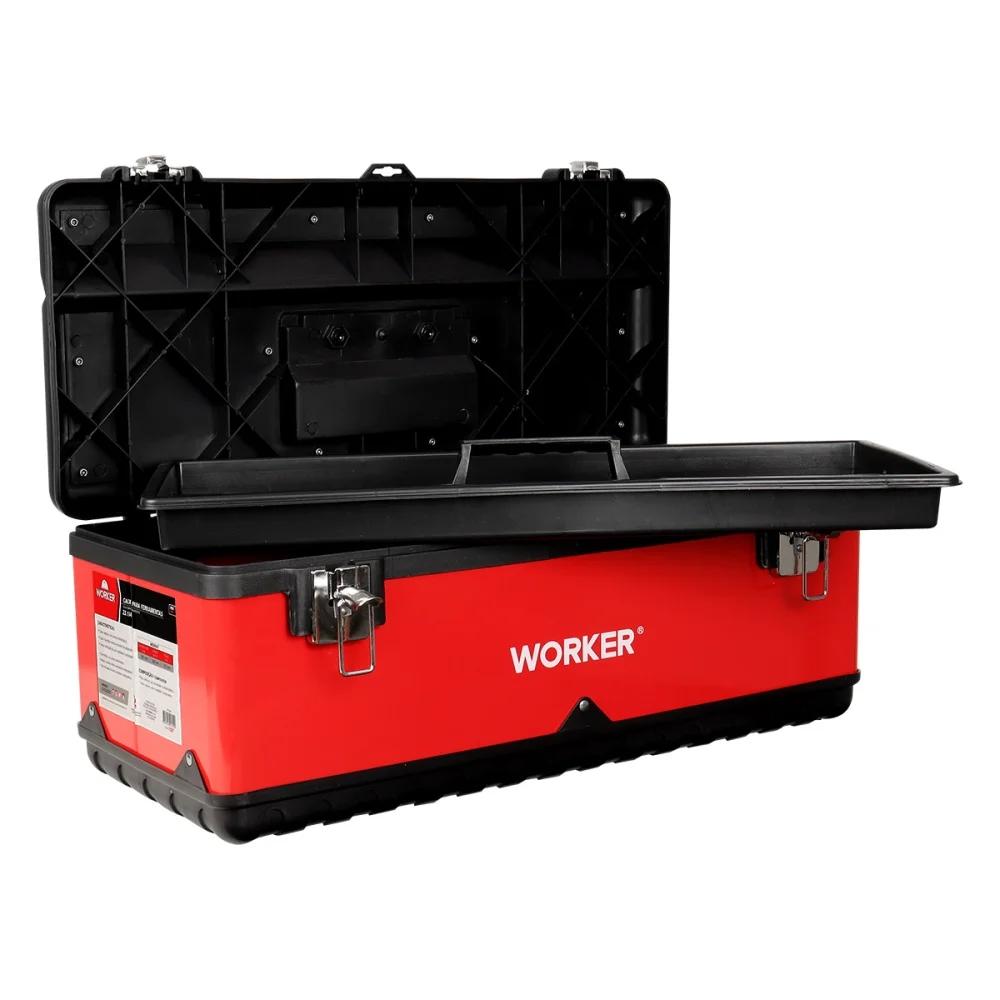 Caixa Metálica Para Ferramentas Baú 23'' Com Bandeja Worker - 4