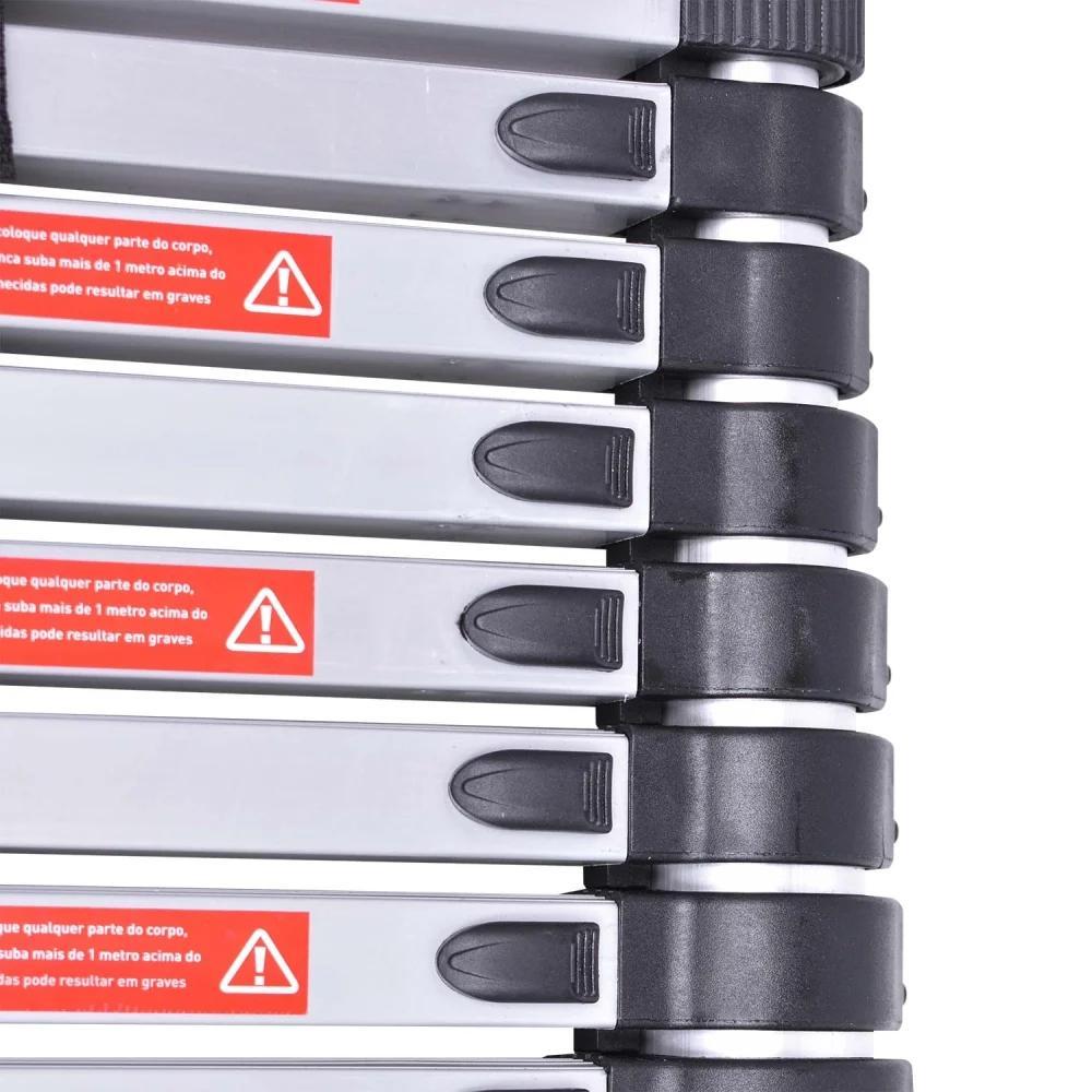 Escada Telescópica 11 Degraus 0,82X3,19 Metros 1X11 Alumínio Worker - 4