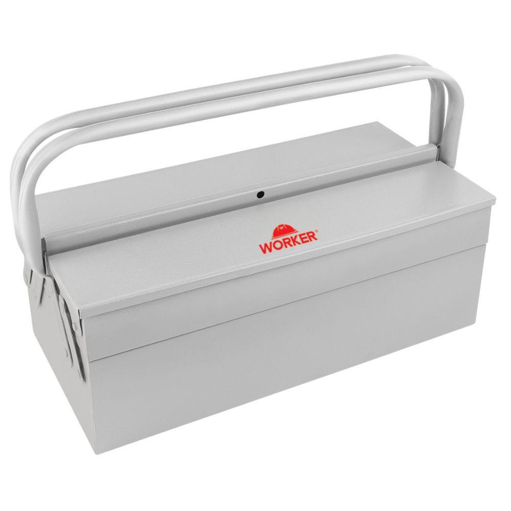 Caixa Metálica Para Ferramentas Sanfonada 40X20X16Cm 3 Gavetas Worker - 3