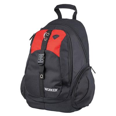 Mochila Para Ferramentas 14'' Poliéster Preta/Vermelha Worker
