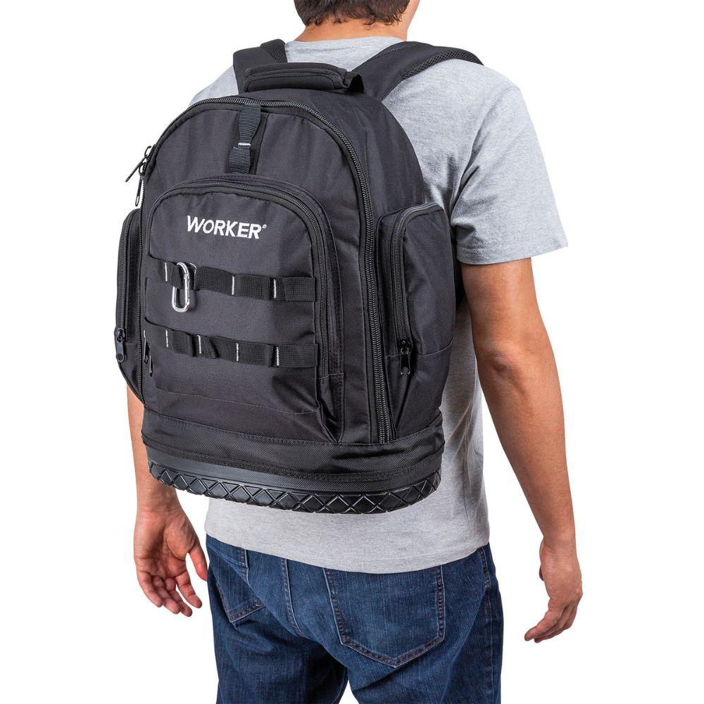 Mochila Para Ferramentas 14'' Poliéster Preta Worker - 5