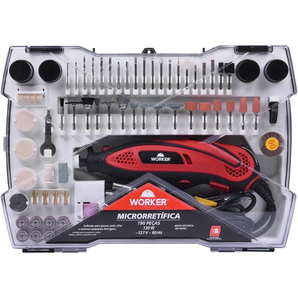 Micro Retífica 1/8'' 130W 127V Com 190 Peças Worker - 3