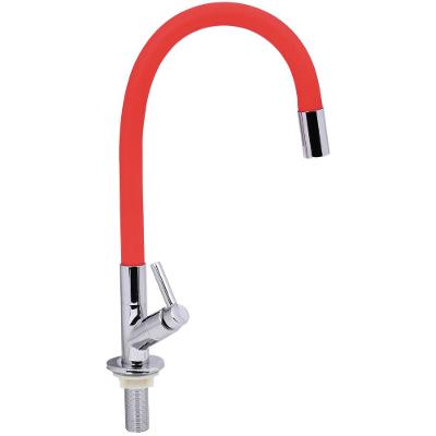 Torneira Cozinha Bica Flexível Mesa Abs Vermelho Abertura Rápida 1/2'' Gourmet C60 Liege